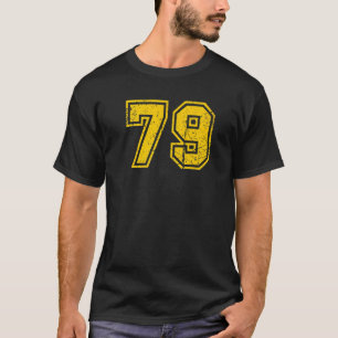 Nummer 79 Sports Jersey Uniform Fan Athlete Gelb T-Shirt