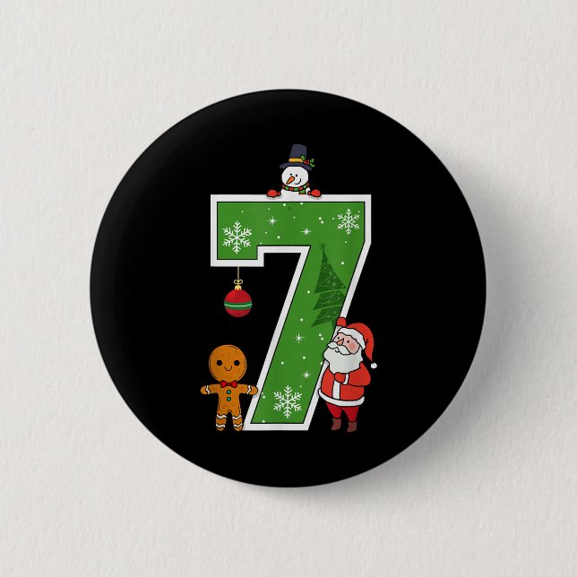 Nummer 7 67 Meme Paare Pyjamas Weihnachten passend Button (Vorderseite)