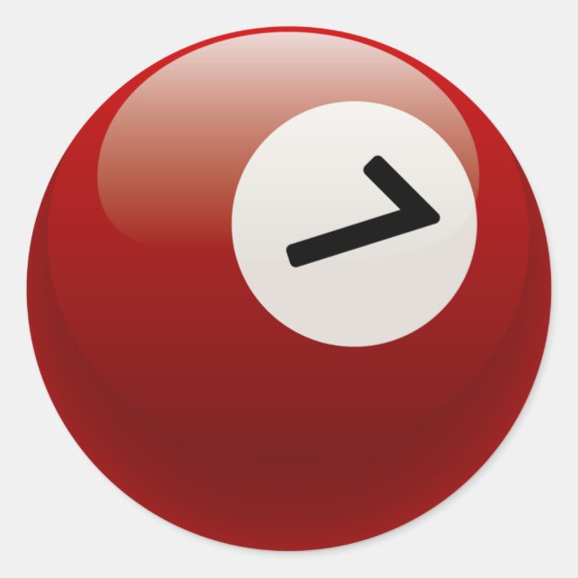 NUMMER 7 BILLIARDS BALL RUNDER AUFKLEBER (Vorderseite)
