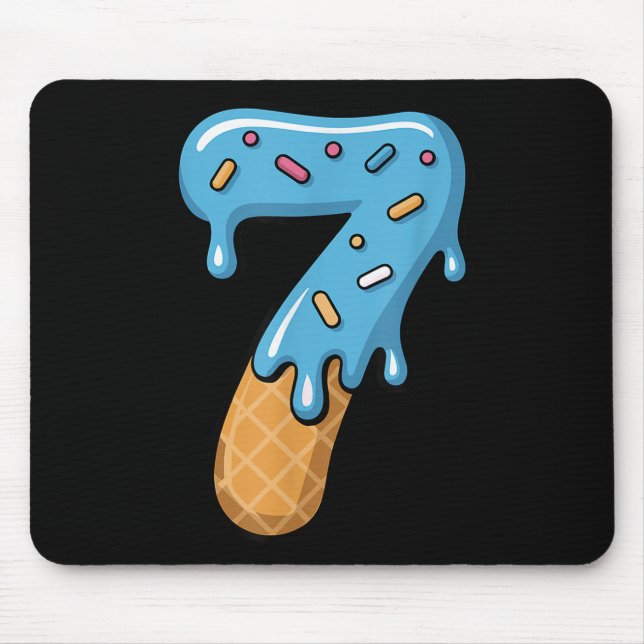 Nummer 7 Eiscreme-Tropf 67 Meme-Paar passend Ha Mousepad (Vorne)