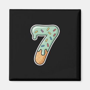 Nummer 7 Eiscreme-Tropfen Six Seven 67 Meme 7. Geb Magnet