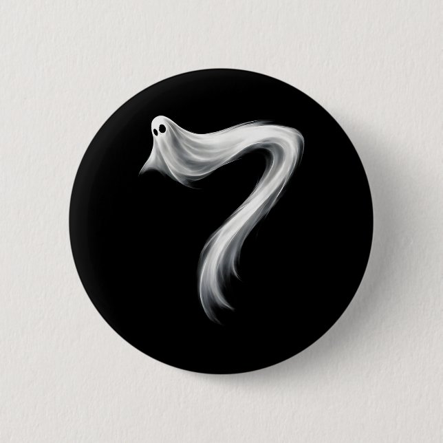 Nummer 7 Geist Lustig Sechs Sieben 67 Halloween Me Button (Vorderseite)