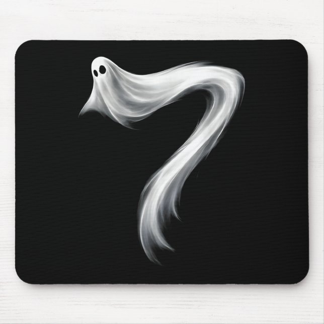 Nummer 7 Geist Lustiger Sechs Sieben 67 Halloween  Mousepad (Vorne)