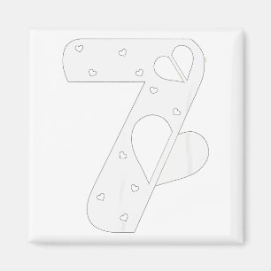 Nummer 7 Herzen Liebe 67 Paar passend Weihnachten Magnet