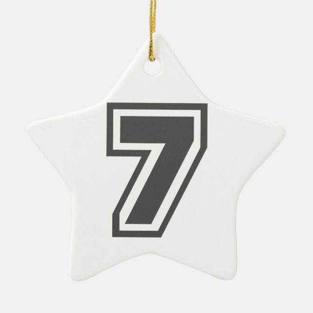 Nummer 7 keramikornament (Vorne)