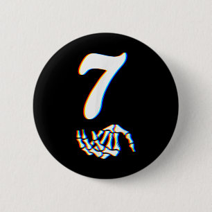 Nummer 7 Matching 67 Meme Skeletthand Halloween Button
