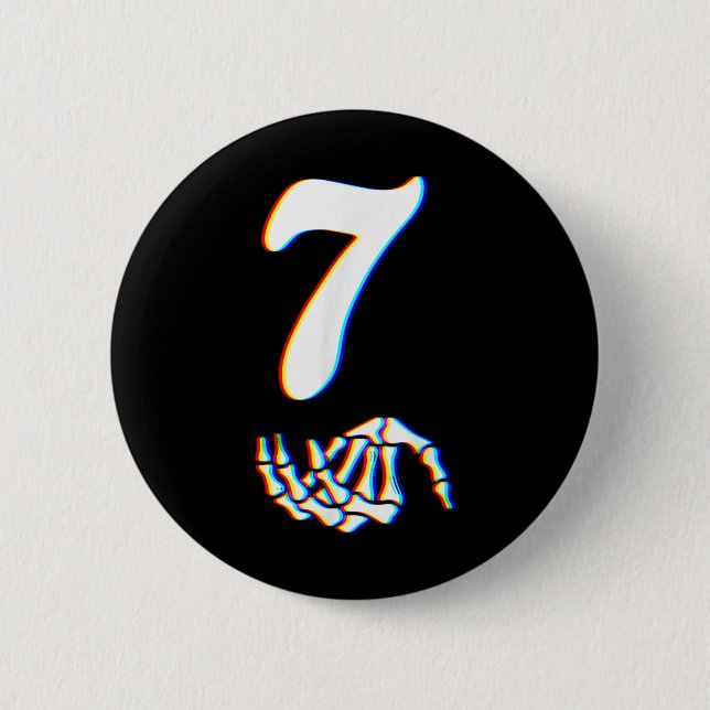 Nummer 7 Matching 67 Meme Skeletthand Halloween  Button (Vorderseite)