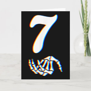 Nummer 7 Matching 67 Meme Skeletthand Halloween Karte