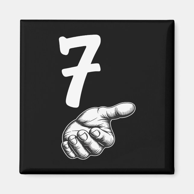 Nummer 7 Matching Duo 67 Meme Gen Alpha Slang Hall Magnet (Vorne)