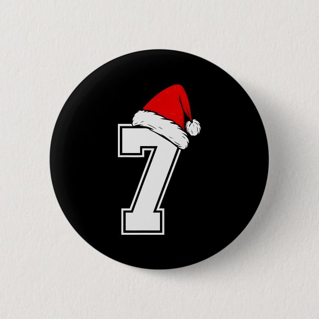 Nummer 7 Matching Six Seven 6 7 Meme 6 7 Weihnacht Button (Vorderseite)