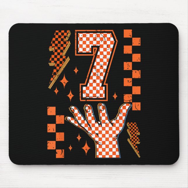Nummer 7 passend 67 Meme kariert Halloween-Kostüm Mousepad (Vorne)