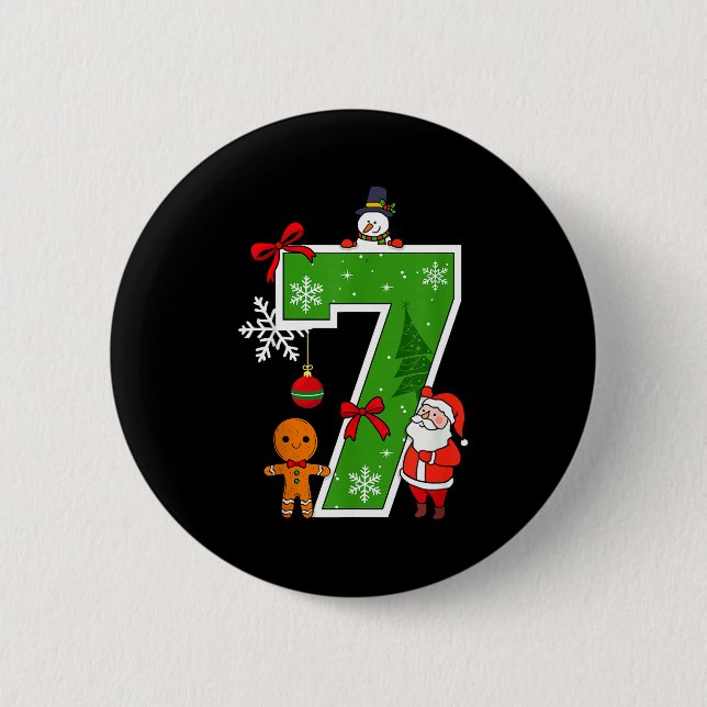 Nummer 7 Passend 67 Meme Weihnachtskostüm Männer W Button (Vorderseite)