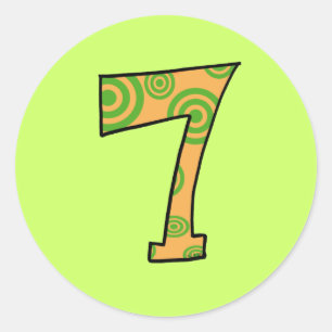 Nummer 7 runder aufkleber
