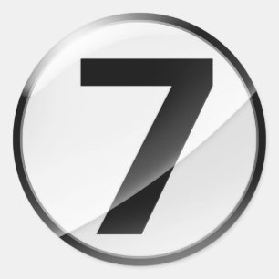 Nummer 7 Schwarzer Aufkleber