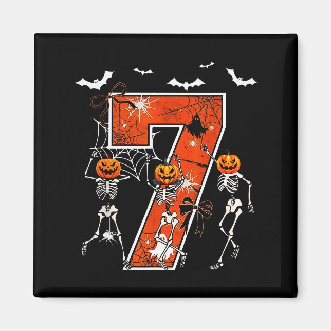 Nummer 7 Sechs Sieben Meme 6 7 Halloween Tanzender Magnet (Vorne)