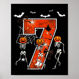 Nummer 7 Sechs Sieben Meme 6 7 Halloween Tanzender Poster