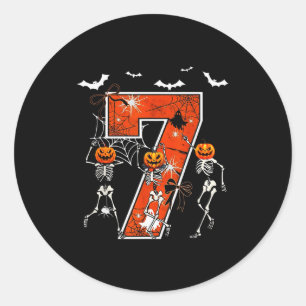Nummer 7 Sechs Sieben Meme 6 7 Halloween Tanzender Runder Aufkleber