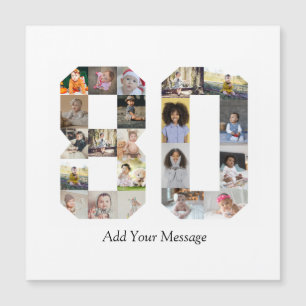 Nummer 80 Fotocollage Magnetkarte