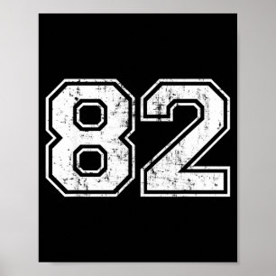 Nummer 82 Varsity abgenutztes Vintage-Sportteam Poster