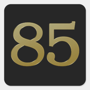 Nummer 85 Gold Square Aufkleber