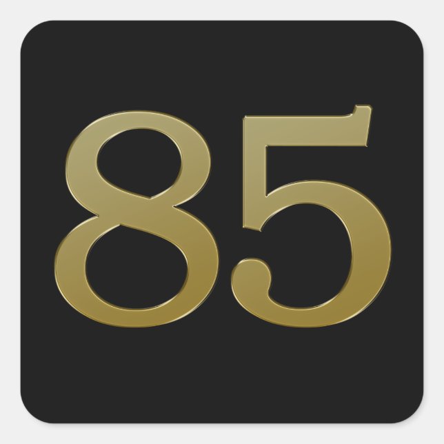 Nummer 85 Gold Square Sticker (Vorderseite)