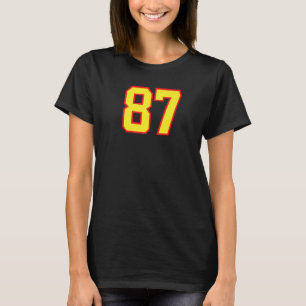 Nummer 87 Sports Jersey Fan Athlete Yellow Red Var T-Shirt