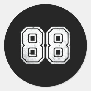 Nummer 88 White Sports Jersey 88. Runder Aufkleber