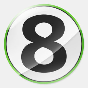 Nummer 8 grüner Aufkleber