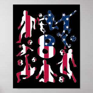 Nummer 8 Jahre Fußball 8. Geburtstag Poster