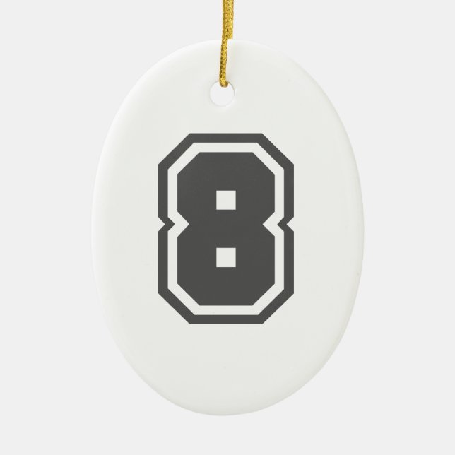 Nummer 8 keramik ornament (Vorne)
