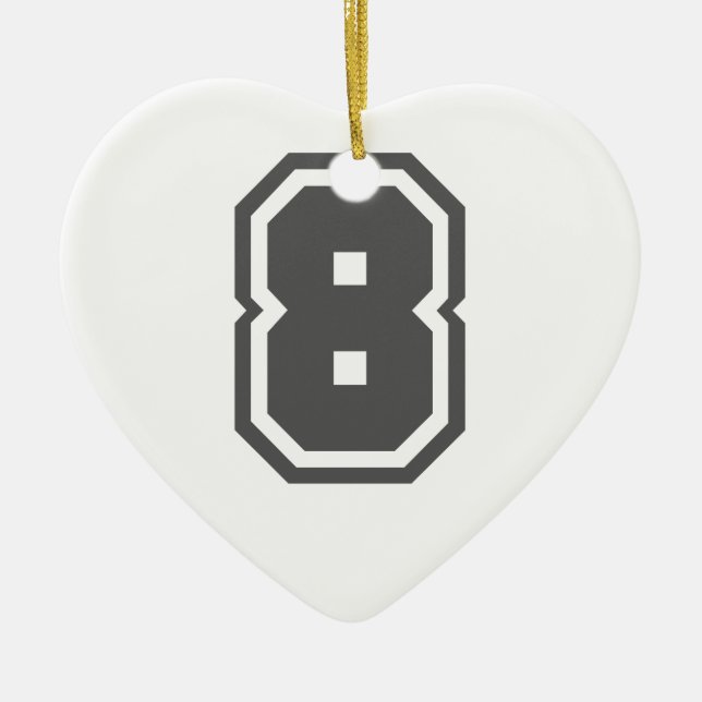 Nummer 8 keramik ornament (Vorne)