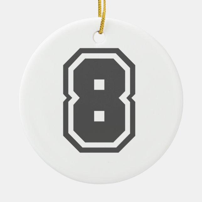 Nummer 8 keramikornament (Vorne)