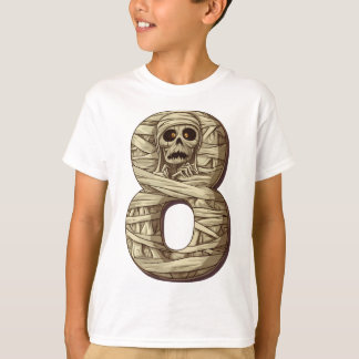 Nummer 8 Mama Halloween Thema 8 Jahre alte Kinder T-Shirt
