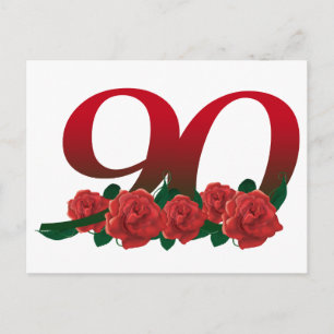 Nummer 90 oder 90. Geburtstagsblume Postkarte