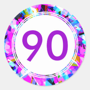 Nummer 90 - Rundaufkleber Runder Aufkleber