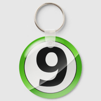 Nummer 9 der grünen Schlüsselkette Schlüsselanhänger