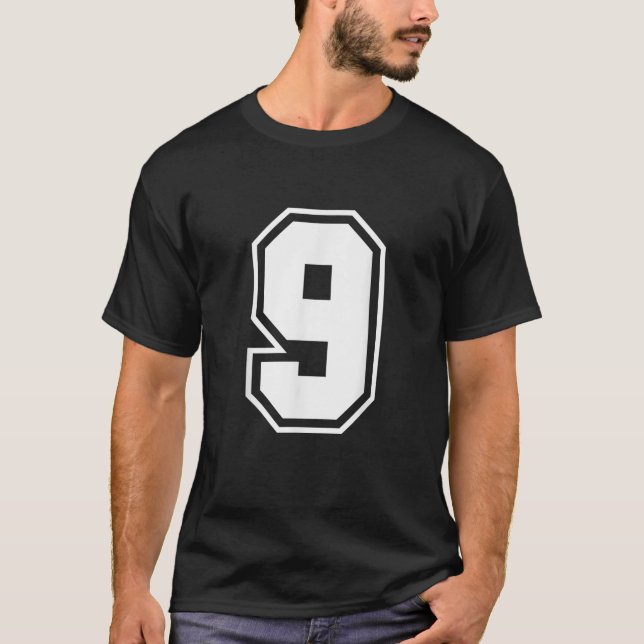 Nummer 9 Grafmongramm T-Shirt (Vorderseite)