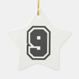 Nummer 9 keramikornament