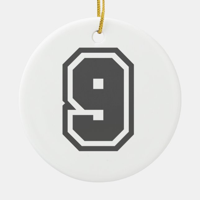Nummer 9 keramikornament (Vorne)