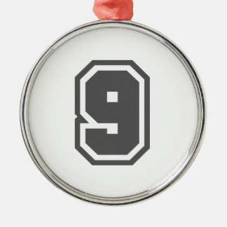 Nummer 9 silbernes ornament