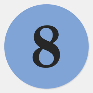 Nummer acht Planungen für einfache 8 blaue schwarz Runder Aufkleber