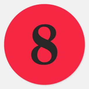 Nummer acht Planungen mit einfachen 8 roten Schwar Runder Aufkleber