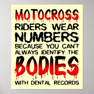 Nummer: Dirt Bike Motocross Plakatzeichen Poster