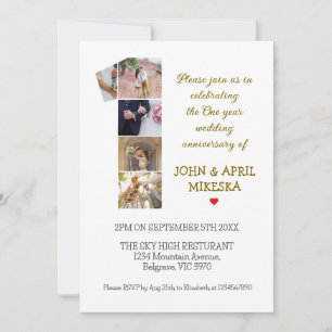 Nummer eins Foto Hochzeit Jahrestag Einladung