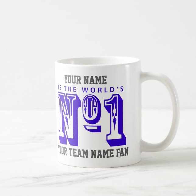 Nummer eins Fußballfan. Fußball-Unterstützer Kaffeetasse (Rechts)