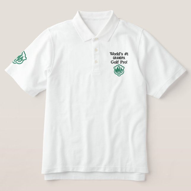 Nummer Eins Grandpa Green Golf Monogram (Design Vorderseite)