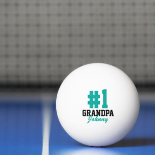 Nummer Eins Großvater Aquamariner Mit Monogramm Va Tischtennisball