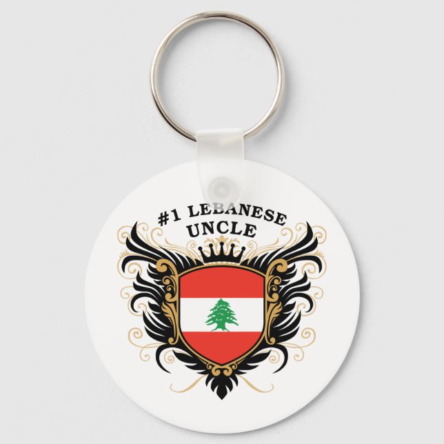 Nummer eins libanesischer Onkel Schlüsselanhänger (Vorderseite)