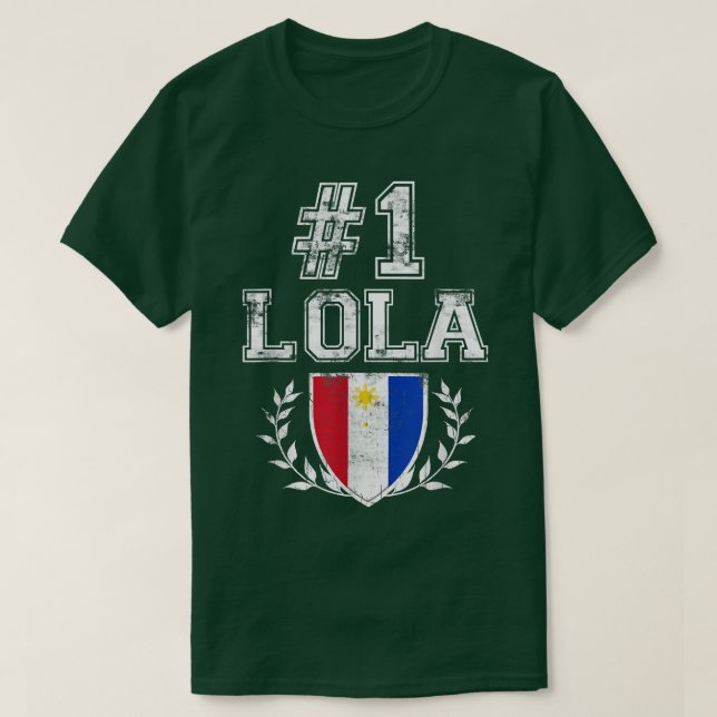 Nummer eins Lola Filipino Großmutter T-Shirt (Design vorne)
