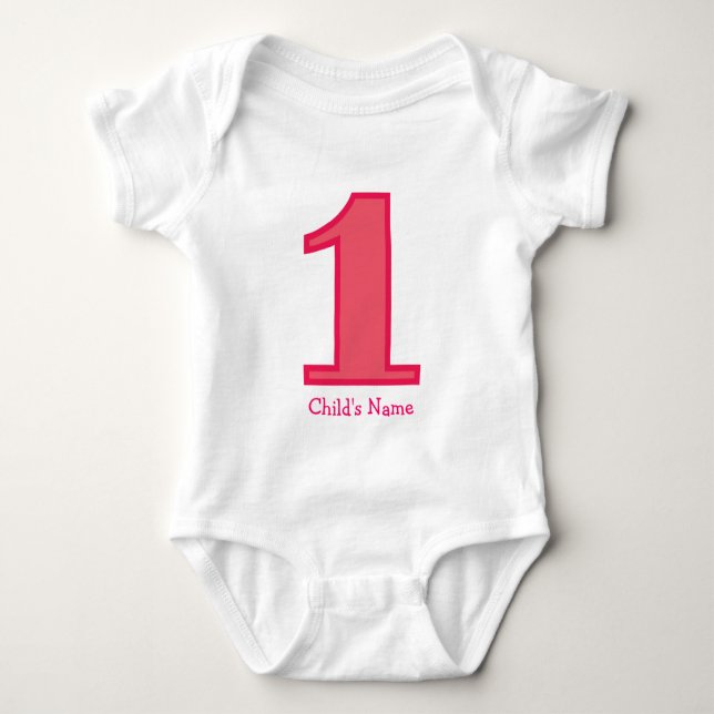 Nummer eins Mädchen, Kindername Baby Strampler (Vorderseite)